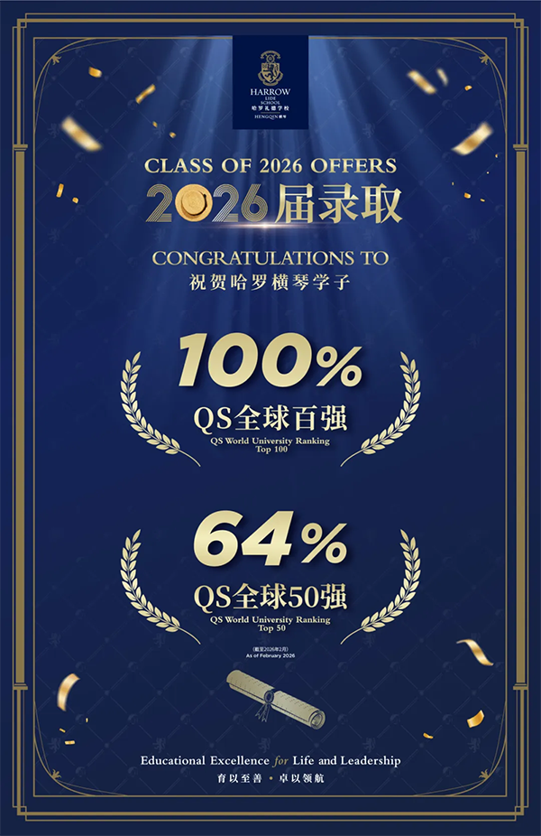 哈罗横琴首届录取喜报|全员斩获QS全球百强名校offer(图1)